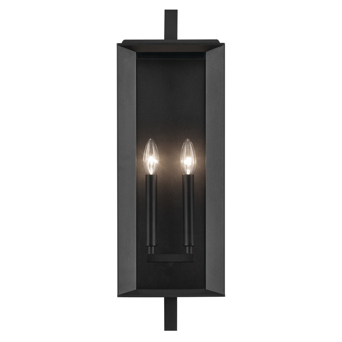 KICHLER 59133BKT Kroft 24 Inch 2 Light Outdoor Wall Light With Clear Glass In Textured Black