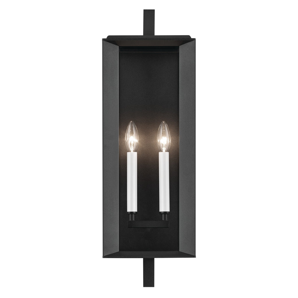 KICHLER 59133BKT Kroft 24 Inch 2 Light Outdoor Wall Light With Clear Glass In Textured Black