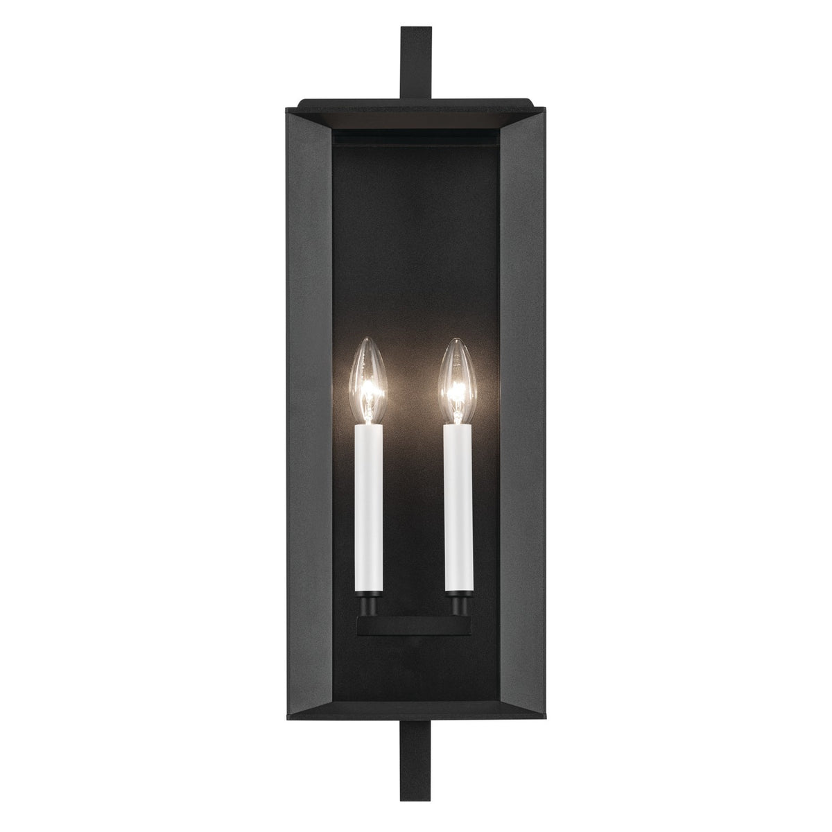 KICHLER 59133BKT Kroft 24 Inch 2 Light Outdoor Wall Light With Clear Glass In Textured Black