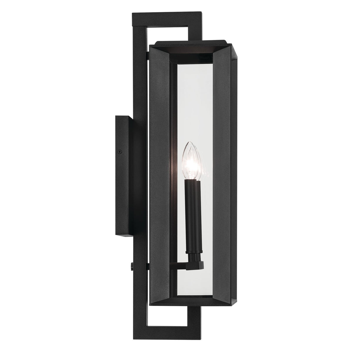 KICHLER 59133BKT Kroft 24 Inch 2 Light Outdoor Wall Light With Clear Glass In Textured Black