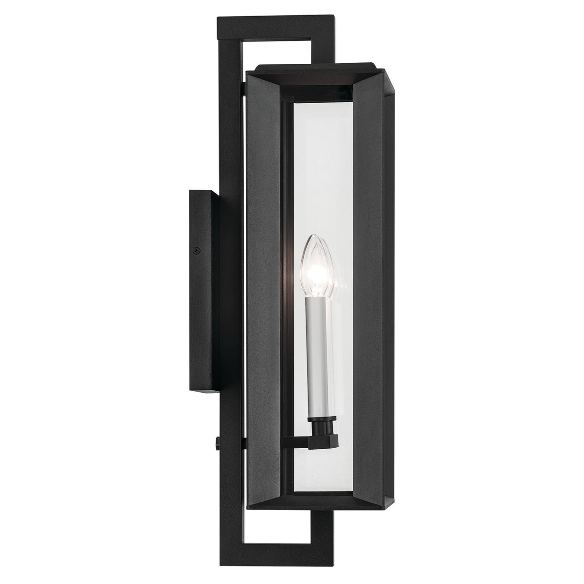 KICHLER 59133BKT Kroft 24 Inch 2 Light Outdoor Wall Light With Clear Glass In Textured Black
