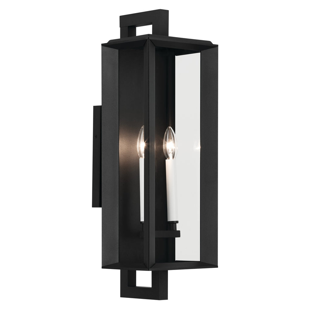 KICHLER 59133BKT Kroft 24 Inch 2 Light Outdoor Wall Light With Clear Glass In Textured Black