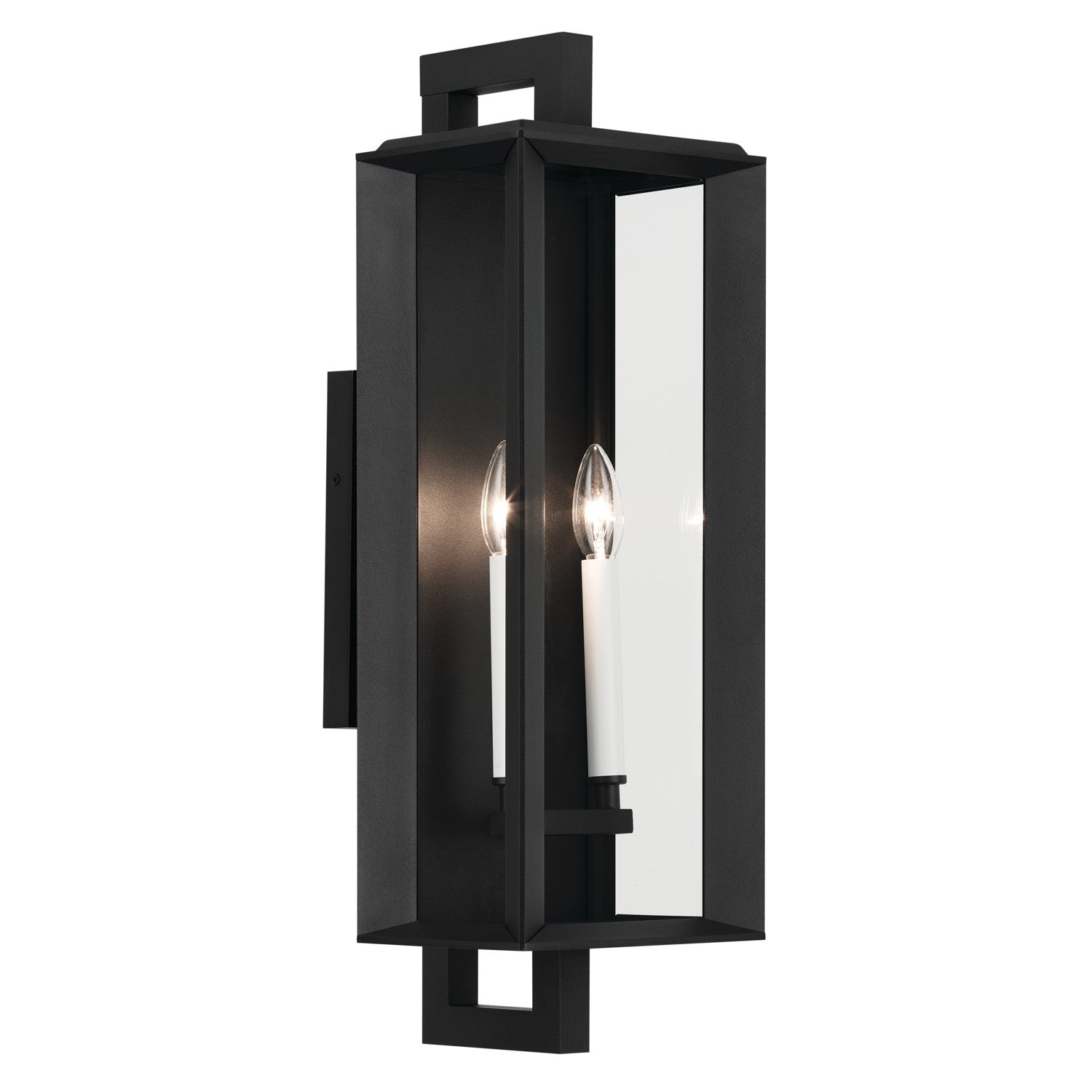 KICHLER 59133BKT Kroft 24 Inch 2 Light Outdoor Wall Light With Clear Glass In Textured Black