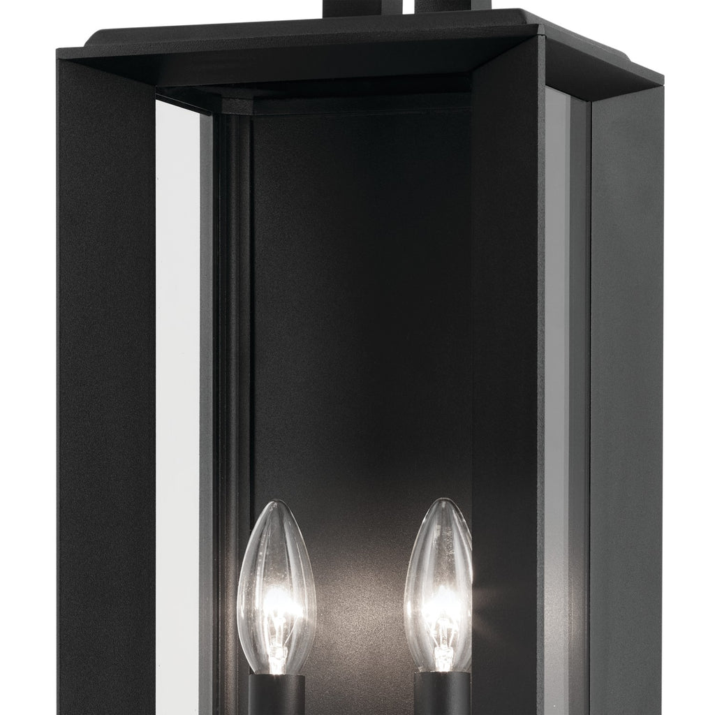 KICHLER 59133BKT Kroft 24 Inch 2 Light Outdoor Wall Light With Clear Glass In Textured Black