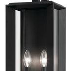 KICHLER 59133BKT Kroft 24 Inch 2 Light Outdoor Wall Light With Clear Glass In Textured Black