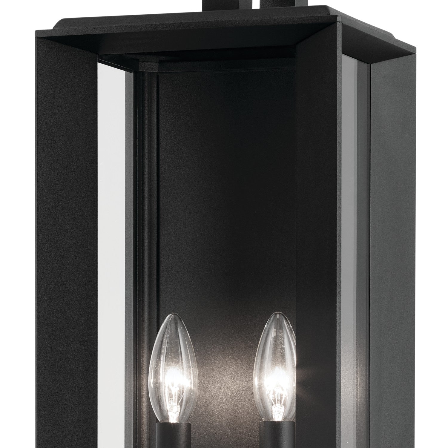 KICHLER 59133BKT Kroft 24 Inch 2 Light Outdoor Wall Light With Clear Glass In Textured Black