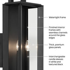 KICHLER 59133BKT Kroft 24 Inch 2 Light Outdoor Wall Light With Clear Glass In Textured Black