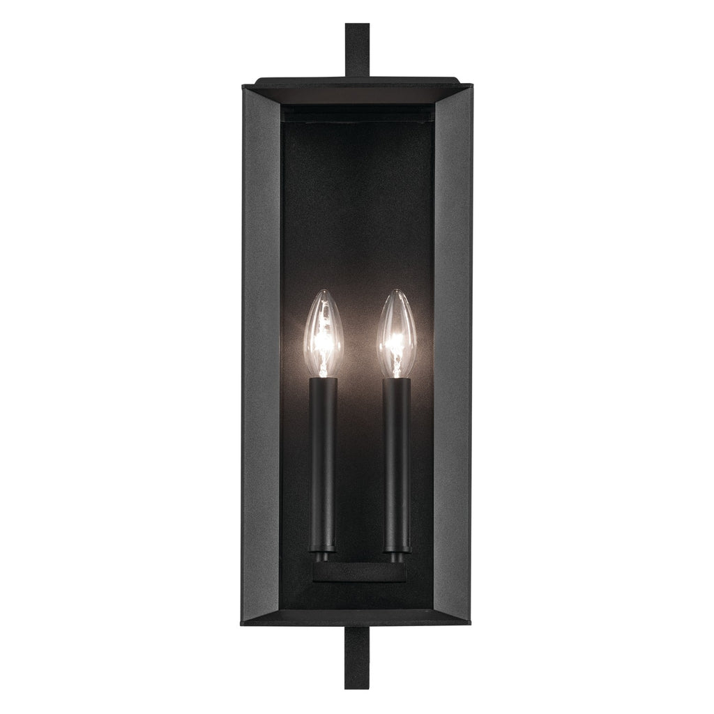 KICHLER 59132BKT Kroft 20.5 Inch 2 Light Outdoor Wall Light With Clear Glass In Textured Black