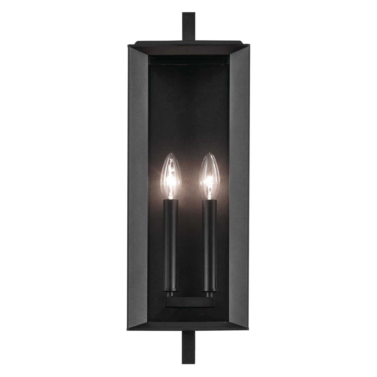 KICHLER 59132BKT Kroft 20.5 Inch 2 Light Outdoor Wall Light With Clear Glass In Textured Black