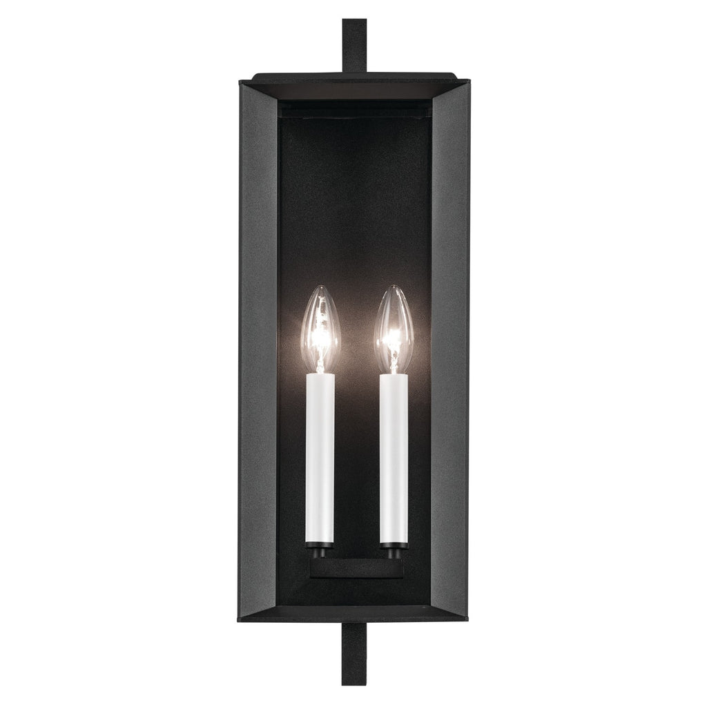 KICHLER 59132BKT Kroft 20.5 Inch 2 Light Outdoor Wall Light With Clear Glass In Textured Black