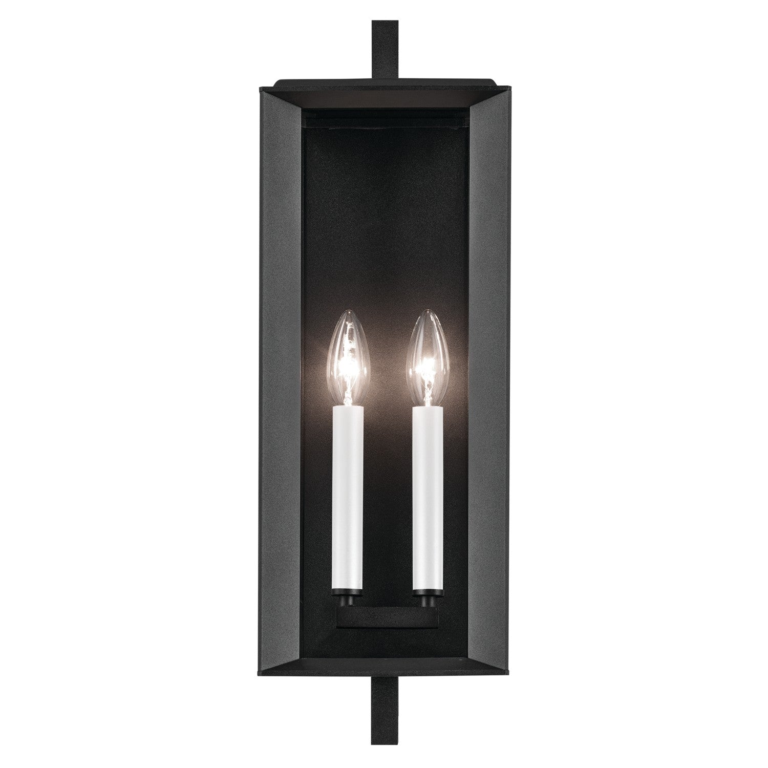 KICHLER 59132BKT Kroft 20.5 Inch 2 Light Outdoor Wall Light With Clear Glass In Textured Black