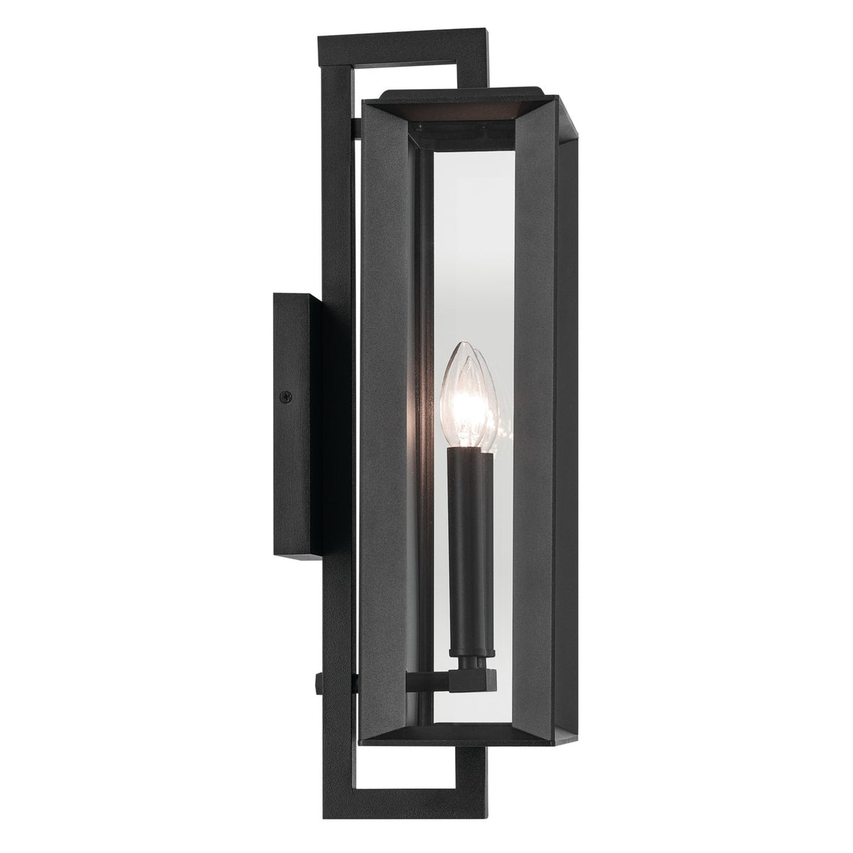 KICHLER 59132BKT Kroft 20.5 Inch 2 Light Outdoor Wall Light With Clear Glass In Textured Black