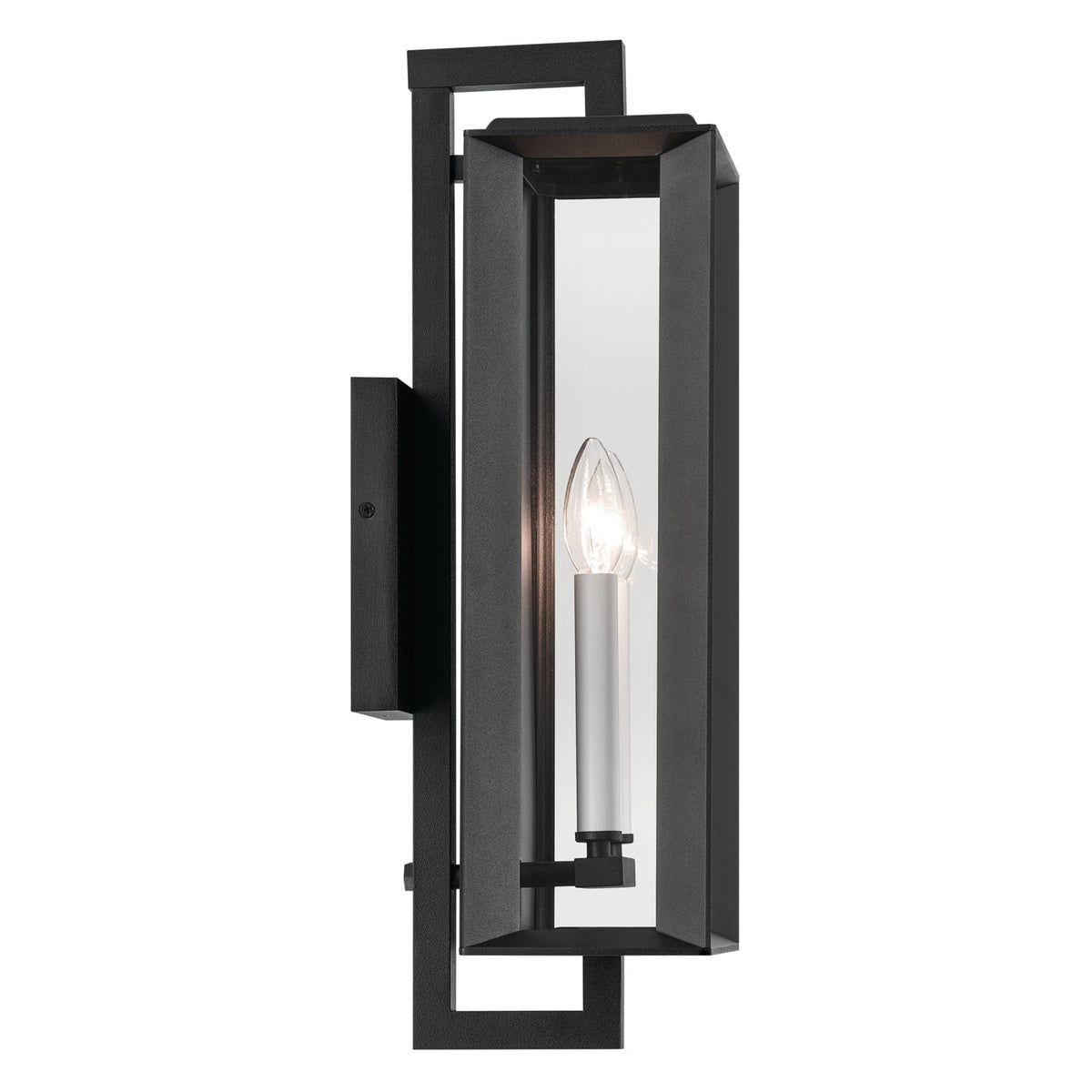 KICHLER 59132BKT Kroft 20.5 Inch 2 Light Outdoor Wall Light With Clear Glass In Textured Black