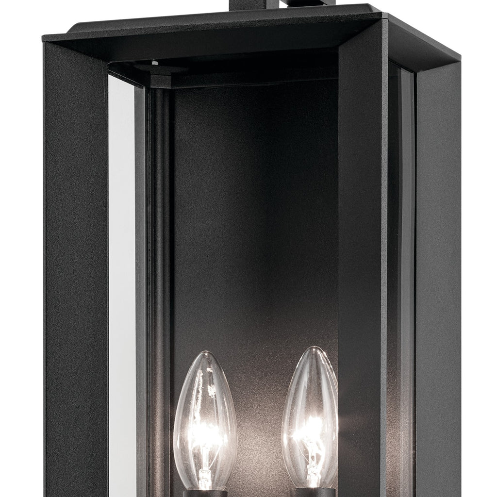 KICHLER 59132BKT Kroft 20.5 Inch 2 Light Outdoor Wall Light With Clear Glass In Textured Black