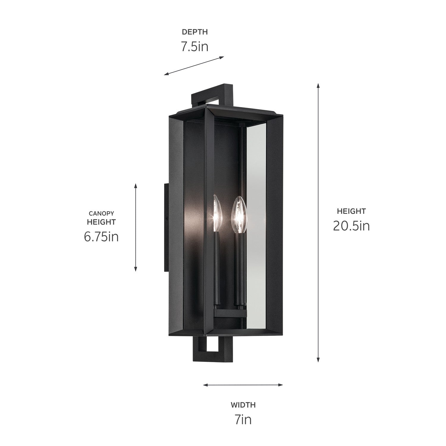 KICHLER 59132BKT Kroft 20.5 Inch 2 Light Outdoor Wall Light With Clear Glass In Textured Black