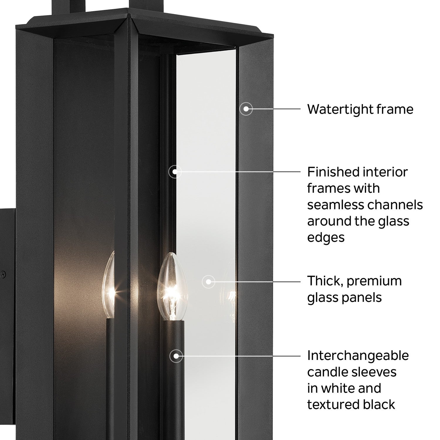 KICHLER 59132BKT Kroft 20.5 Inch 2 Light Outdoor Wall Light With Clear Glass In Textured Black