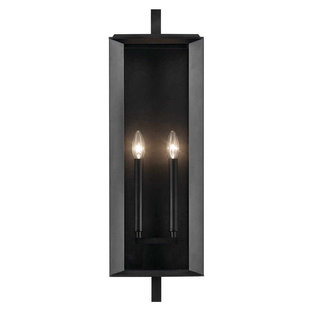 KICHLER 59134BKT Kroft 28 Inch 2 Light Outdoor Wall Light With Clear Glass In Textured Black
