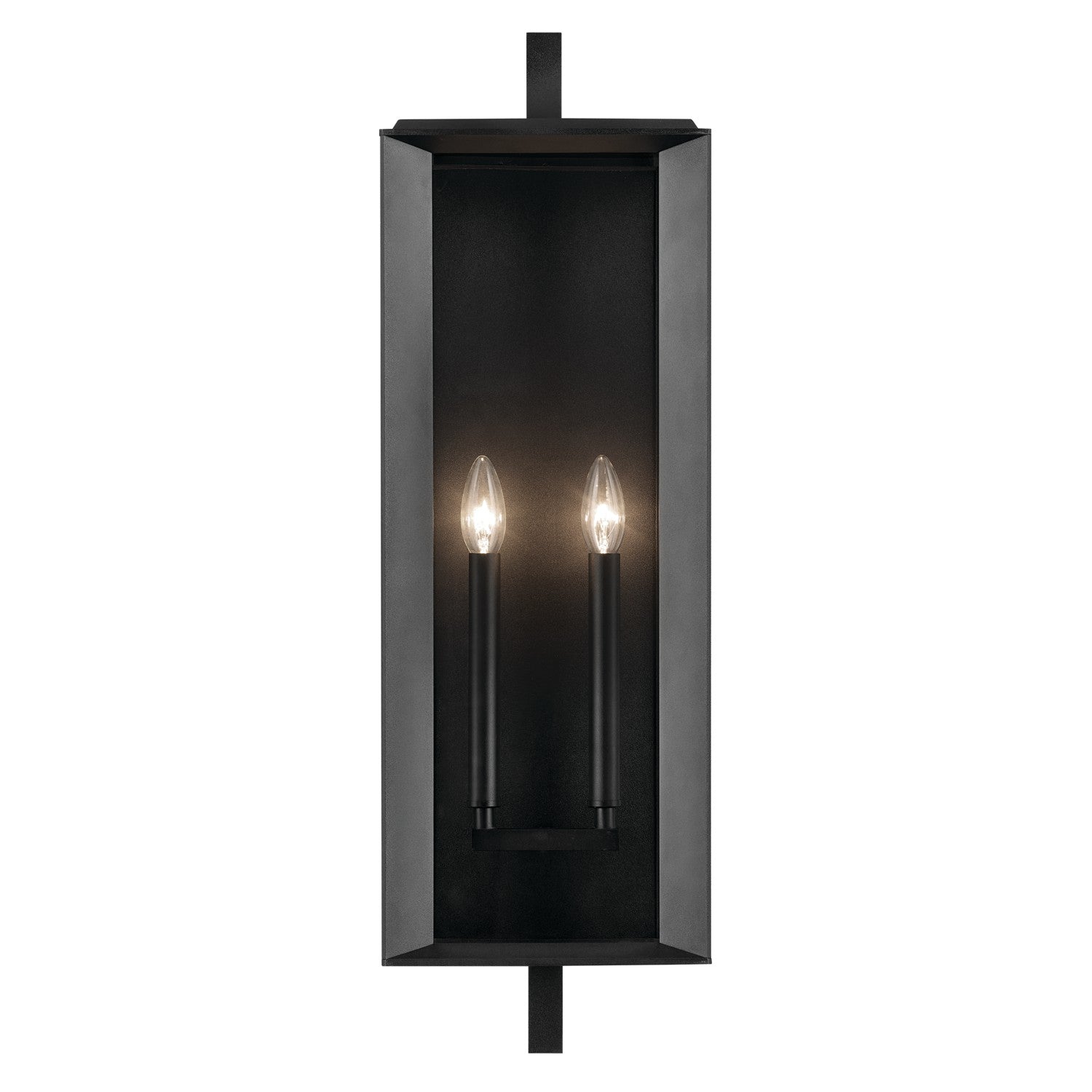 KICHLER 59134BKT Kroft 28 Inch 2 Light Outdoor Wall Light With Clear Glass In Textured Black