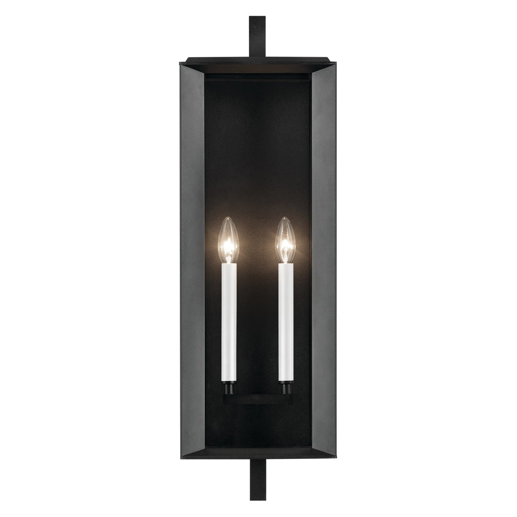 KICHLER 59134BKT Kroft 28 Inch 2 Light Outdoor Wall Light With Clear Glass In Textured Black