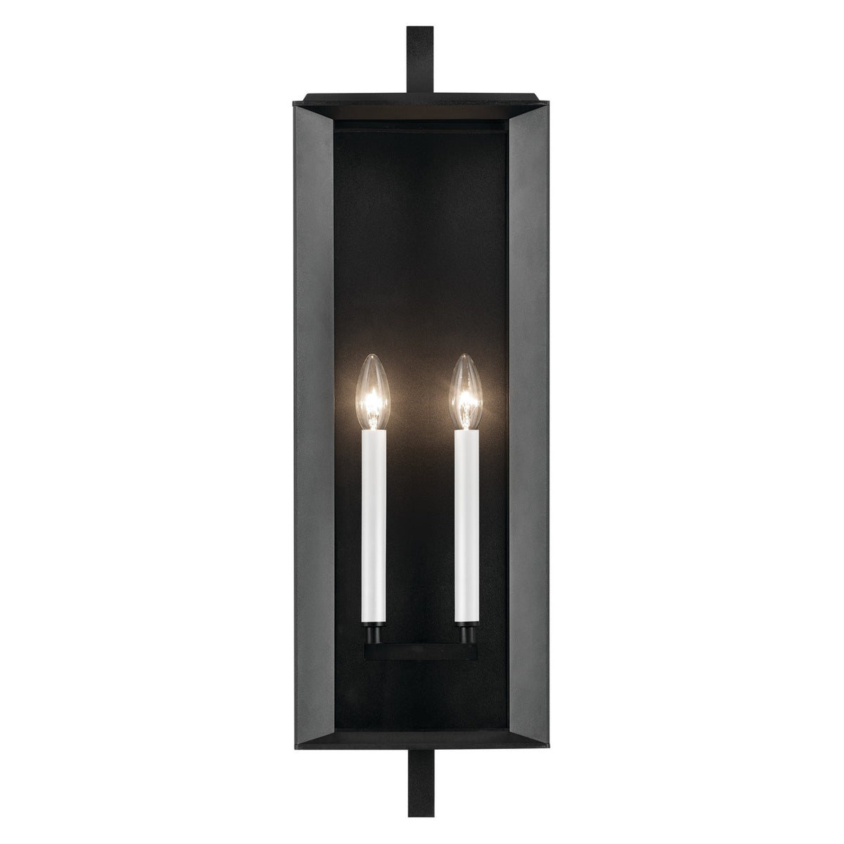 KICHLER 59134BKT Kroft 28 Inch 2 Light Outdoor Wall Light With Clear Glass In Textured Black