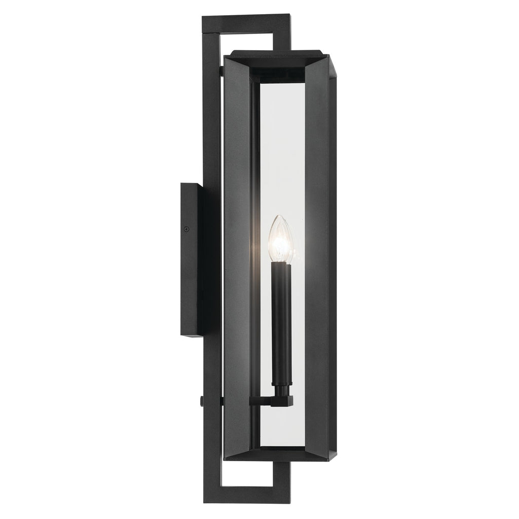 KICHLER 59134BKT Kroft 28 Inch 2 Light Outdoor Wall Light With Clear Glass In Textured Black