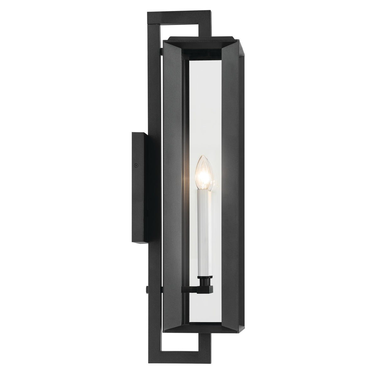 KICHLER 59134BKT Kroft 28 Inch 2 Light Outdoor Wall Light With Clear Glass In Textured Black