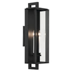 KICHLER 59134BKT Kroft 28 Inch 2 Light Outdoor Wall Light With Clear Glass In Textured Black