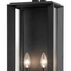 KICHLER 59134BKT Kroft 28 Inch 2 Light Outdoor Wall Light With Clear Glass In Textured Black