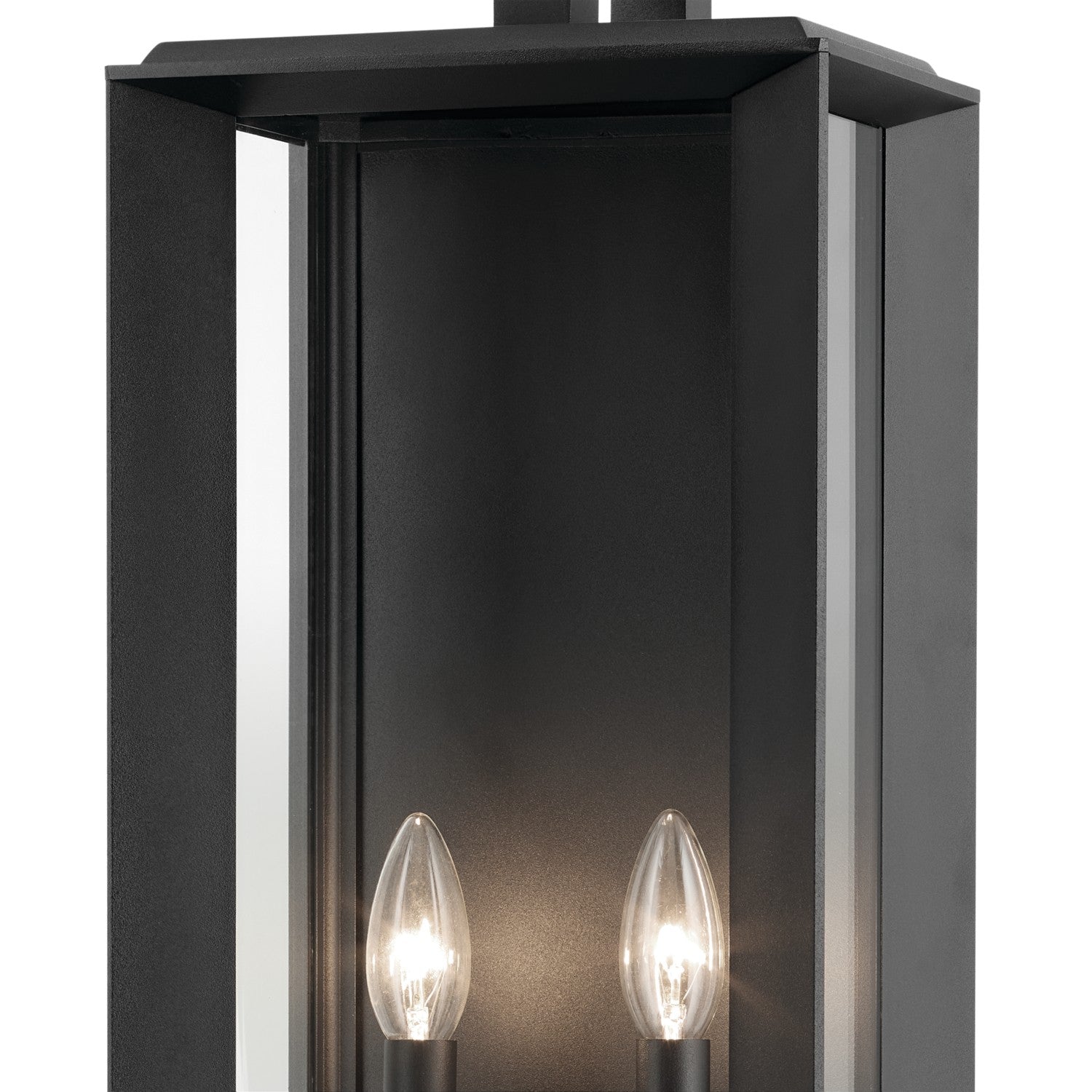 KICHLER 59134BKT Kroft 28 Inch 2 Light Outdoor Wall Light With Clear Glass In Textured Black