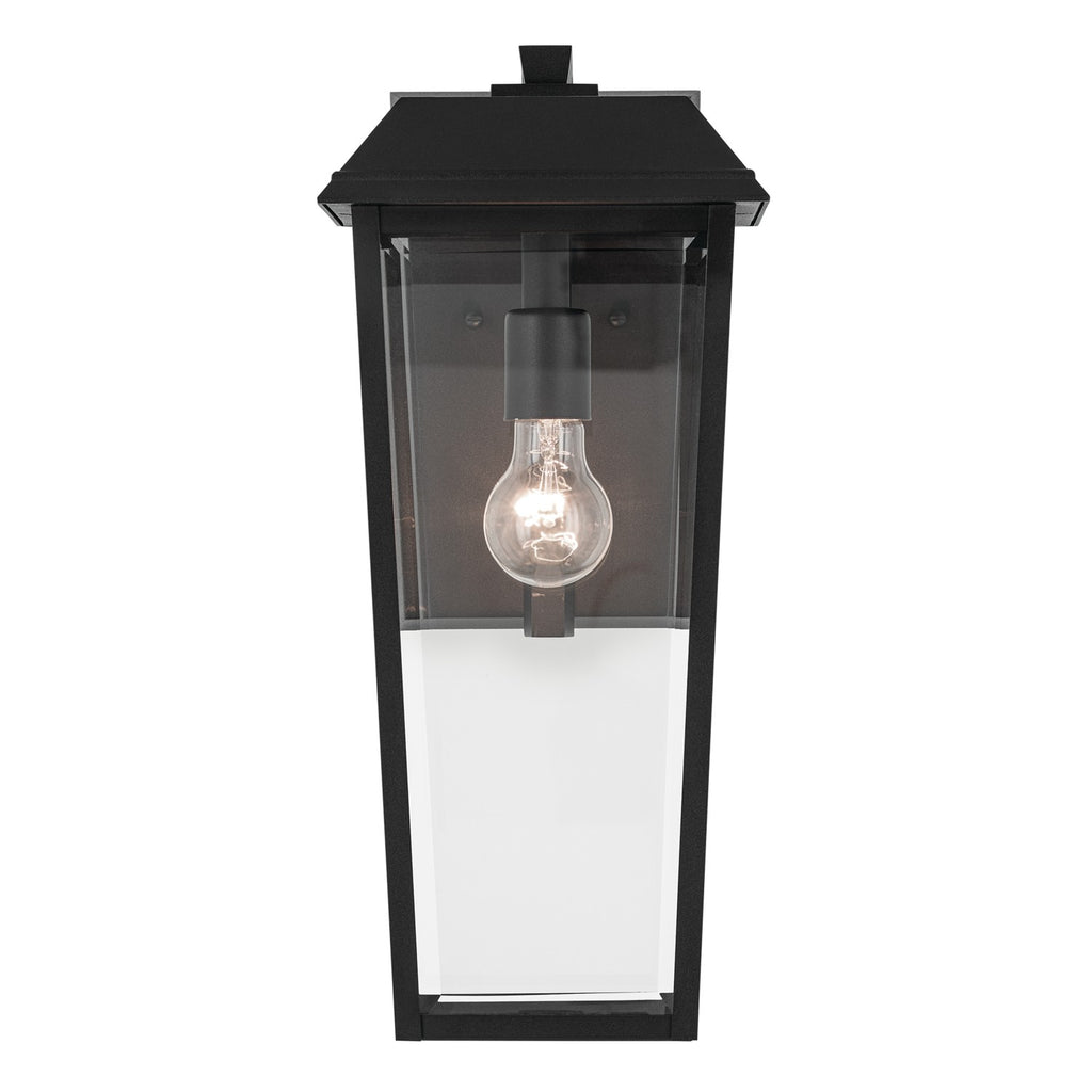 KICHLER 59119BKT Mathus 18 Inch 1 Light Outdoor Wall Light With Clear Glass In Textured Black