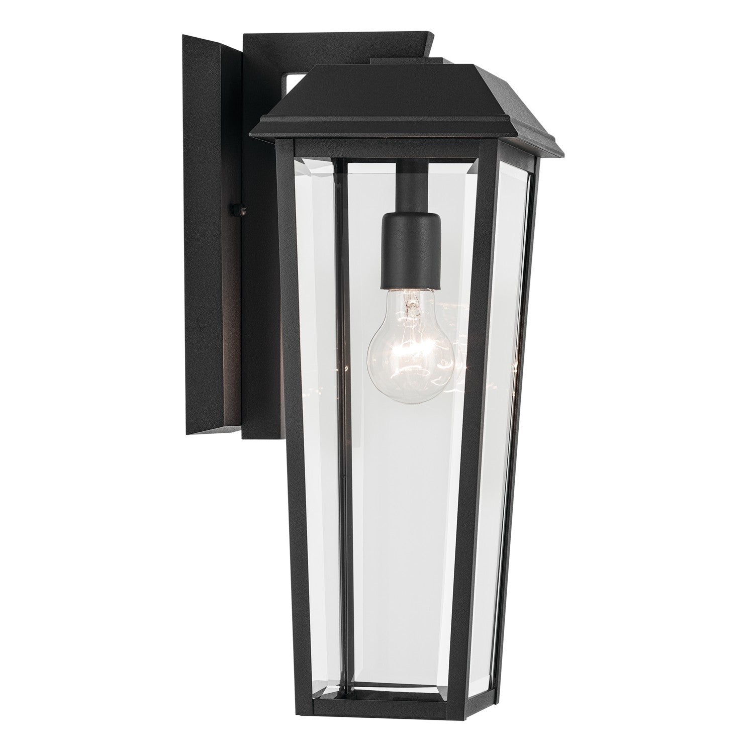 KICHLER 59119BKT Mathus 18 Inch 1 Light Outdoor Wall Light With Clear Glass In Textured Black