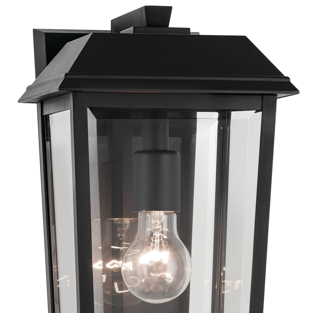 KICHLER 59119BKT Mathus 18 Inch 1 Light Outdoor Wall Light With Clear Glass In Textured Black