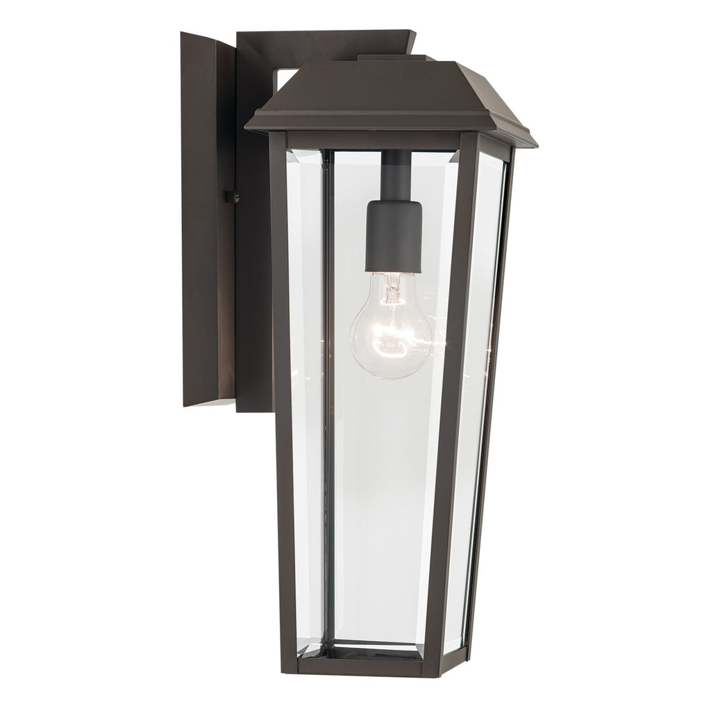 KICHLER 59119OZ Mathus 18 Inch 1 Light Outdoor Wall Light With Clear Glass In Olde Bronze