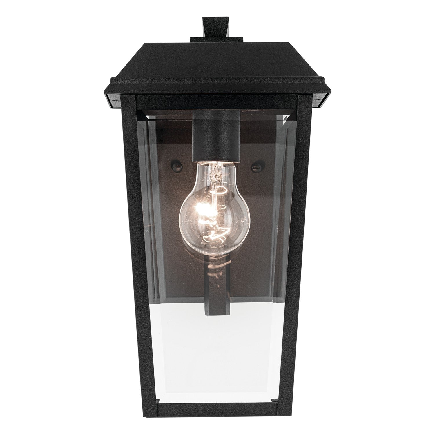 KICHLER 59118BKT Mathus 13 Inch 1 Light Outdoor Wall Light With Clear Glass In Textured Black
