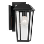 KICHLER 59118BKT Mathus 13 Inch 1 Light Outdoor Wall Light With Clear Glass In Textured Black