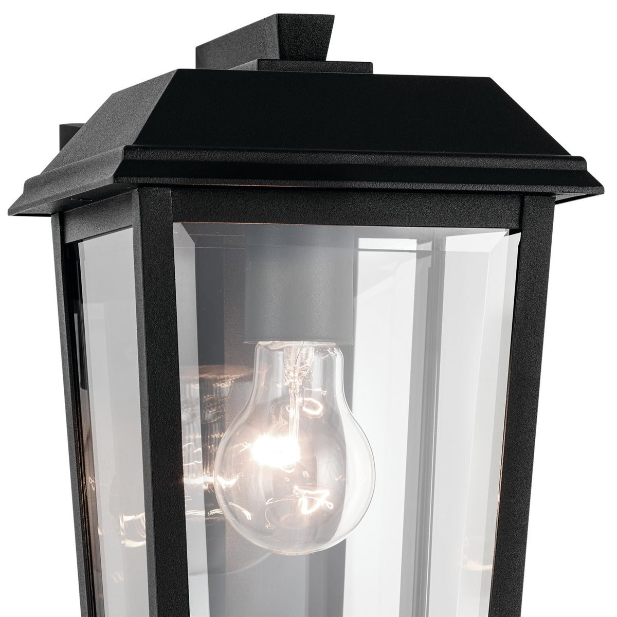 KICHLER 59118BKT Mathus 13 Inch 1 Light Outdoor Wall Light With Clear Glass In Textured Black