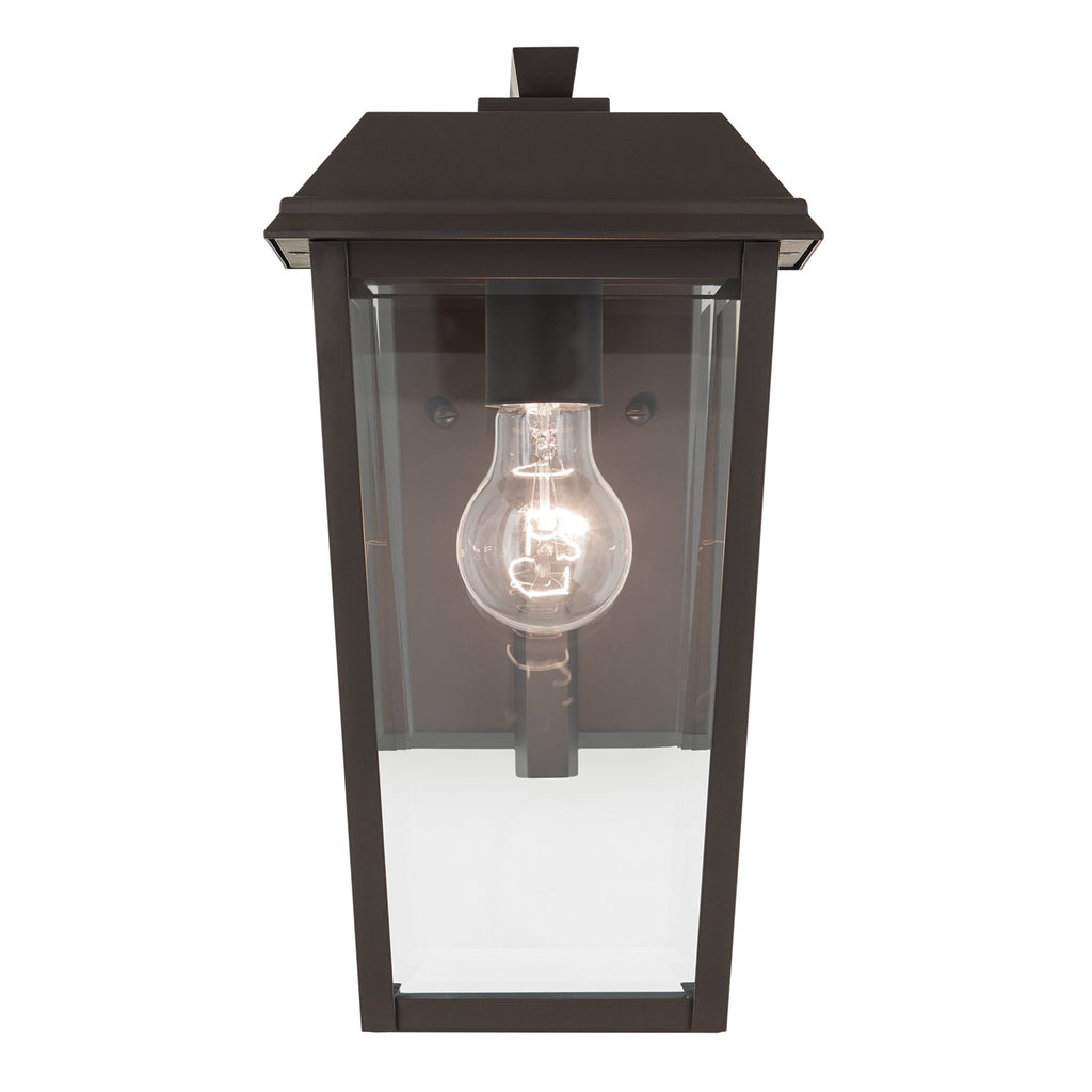 KICHLER 59118OZ Mathus 13 Inch 1 Light Outdoor Wall Light With Clear Glass In Olde Bronze