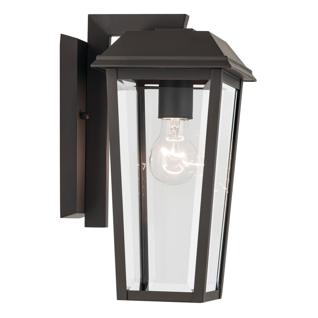 KICHLER 59118OZ Mathus 13 Inch 1 Light Outdoor Wall Light With Clear Glass In Olde Bronze