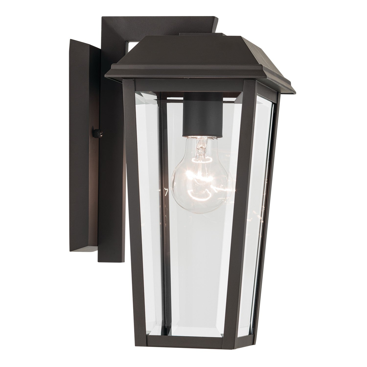 KICHLER 59118OZ Mathus 13 Inch 1 Light Outdoor Wall Light With Clear Glass In Olde Bronze