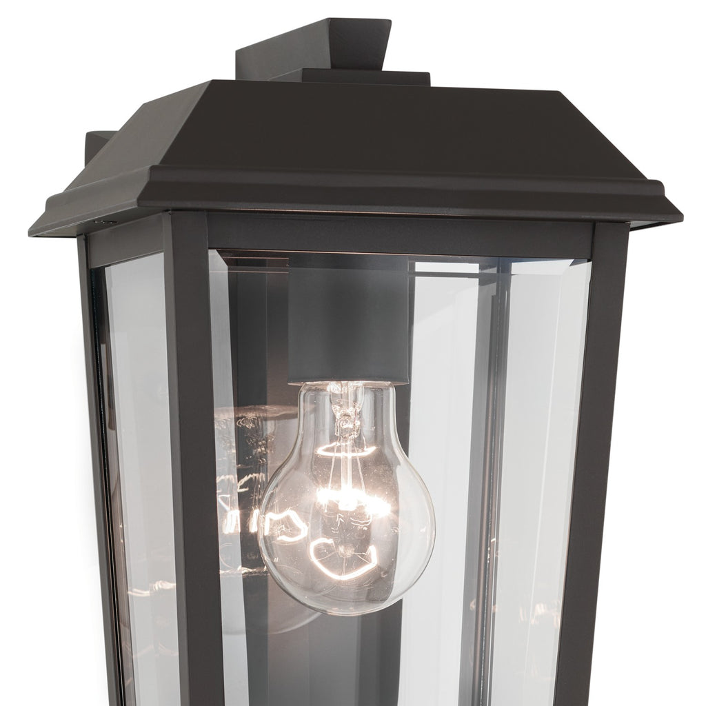 KICHLER 59118OZ Mathus 13 Inch 1 Light Outdoor Wall Light With Clear Glass In Olde Bronze