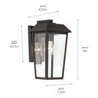 KICHLER 59118OZ Mathus 13 Inch 1 Light Outdoor Wall Light With Clear Glass In Olde Bronze