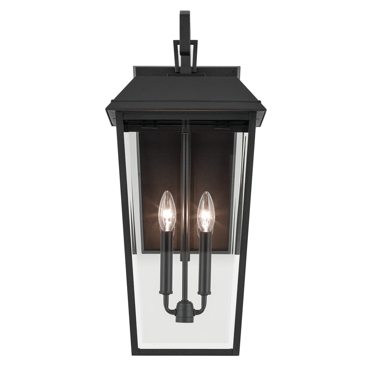 KICHLER 59120BKT Mathus 24.25 Inch 2 Light Outdoor Wall Light With Clear Glass In Textured Black