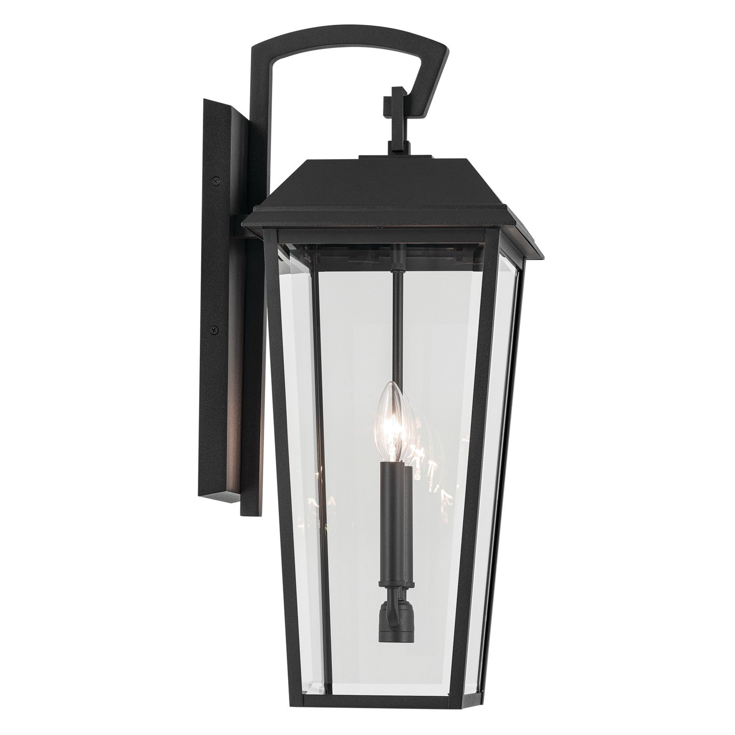 KICHLER 59120BKT Mathus 24.25 Inch 2 Light Outdoor Wall Light With Clear Glass In Textured Black