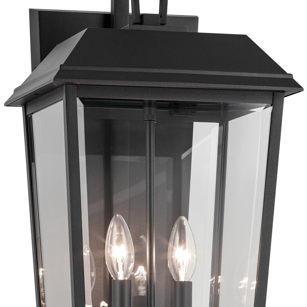 KICHLER 59120BKT Mathus 24.25 Inch 2 Light Outdoor Wall Light With Clear Glass In Textured Black