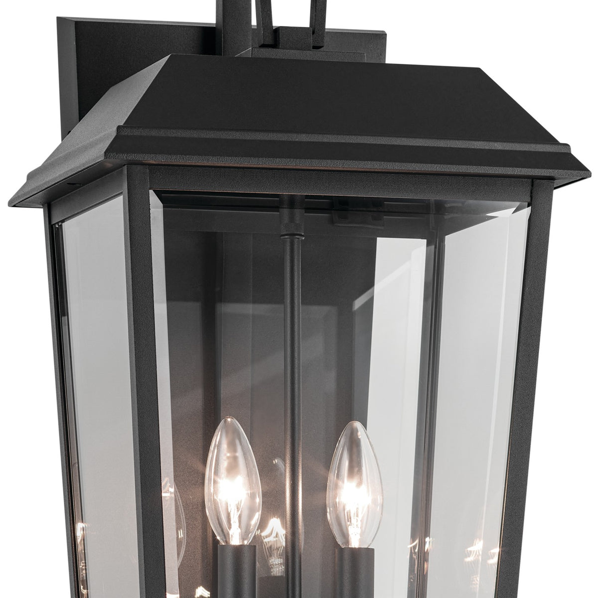 KICHLER 59120BKT Mathus 24.25 Inch 2 Light Outdoor Wall Light With Clear Glass In Textured Black