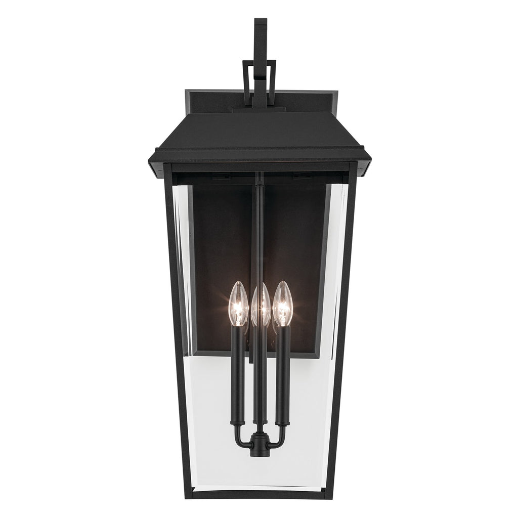 KICHLER 59121BKT Mathus 30.25 Inch 3 Light Outdoor Wall Light With Clear Glass In Textured Black