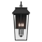 KICHLER 59121BKT Mathus 30.25 Inch 3 Light Outdoor Wall Light With Clear Glass In Textured Black