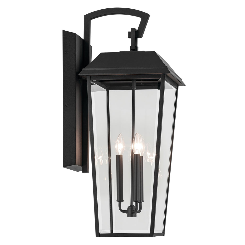 KICHLER 59121BKT Mathus 30.25 Inch 3 Light Outdoor Wall Light With Clear Glass In Textured Black