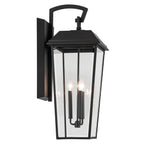 KICHLER 59121BKT Mathus 30.25 Inch 3 Light Outdoor Wall Light With Clear Glass In Textured Black