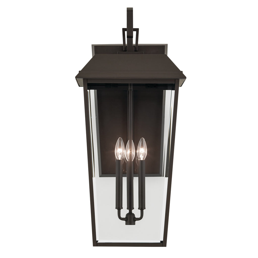 KICHLER 59121OZ Mathus 30.25 Inch 3 Light Outdoor Wall Light With Clear Glass In Olde Bronze